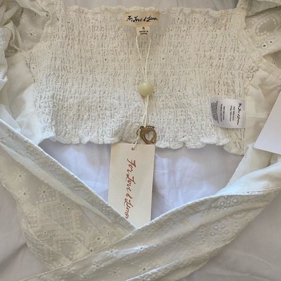 For Love and Lemons Charlotte Eyelet Wrap Top - Picture 4 of 4